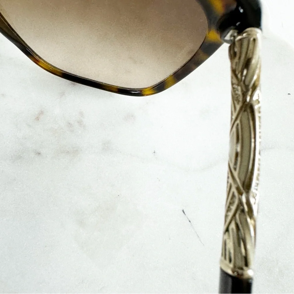 Bvlgari Tortoiseshell Cat Eye Sunglasses with Brown Gradient Lenses